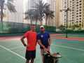 Павел Лях с тренером на теннисном корте в Дубае, май 2022г
