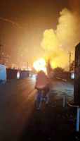 Кадр видео о пожаре, снятого молодыми людьми в посёлке Седово 5 ноября 2023г