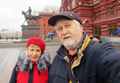 Лях А.П. и В.П. Фото на фоне монумента Г.К. Жукову. г. Москва, 7.11.2019г