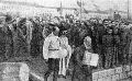 Проводы "Св. Фоки" в 1912г на Архангельской пристани. В центре Г.Я. Седов и В.В. Седова