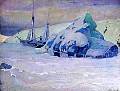 "Святой муч. Фока" на зимовке. Рисунок Н.В. Пинегина
