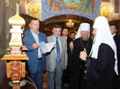 А.Н. Рыженков(второй слева) на встрече с патриархом Всея Руси Кириллом