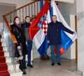 Фото на память в посольстве Хорватии: Антонина и Павел Лях, Максим Лях